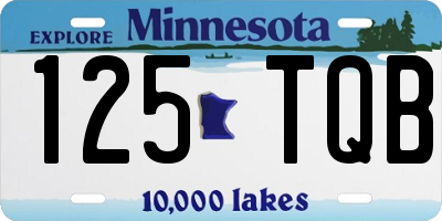MN license plate 125TQB