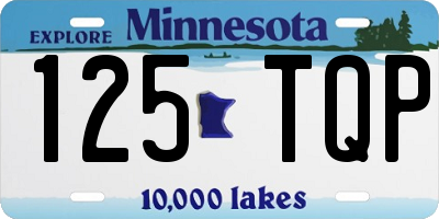 MN license plate 125TQP