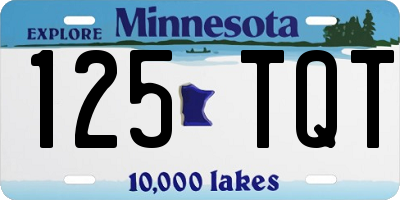 MN license plate 125TQT