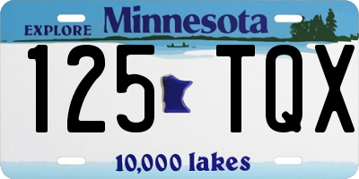 MN license plate 125TQX