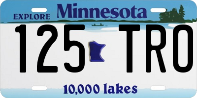 MN license plate 125TRO