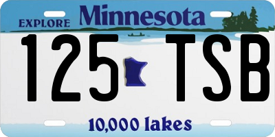 MN license plate 125TSB