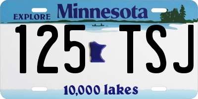 MN license plate 125TSJ