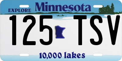 MN license plate 125TSV