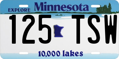 MN license plate 125TSW