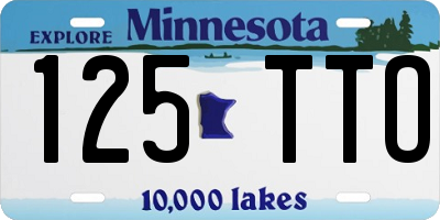 MN license plate 125TTO