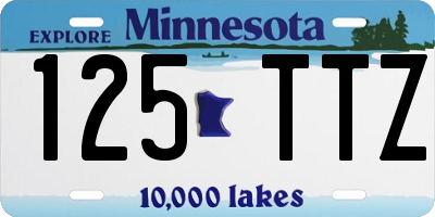 MN license plate 125TTZ