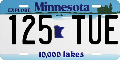 MN license plate 125TUE