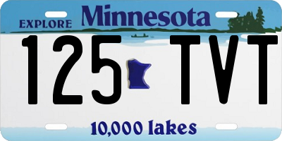 MN license plate 125TVT