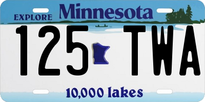 MN license plate 125TWA