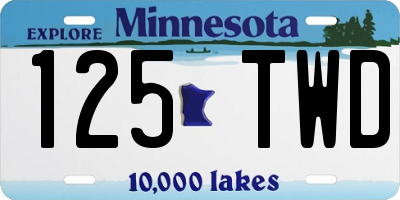 MN license plate 125TWD
