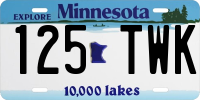 MN license plate 125TWK