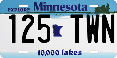 MN license plate 125TWN