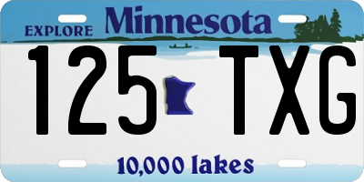 MN license plate 125TXG
