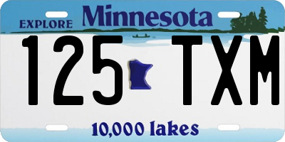MN license plate 125TXM