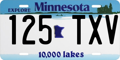 MN license plate 125TXV