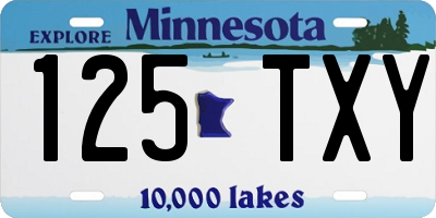 MN license plate 125TXY