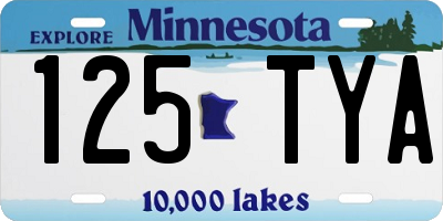 MN license plate 125TYA