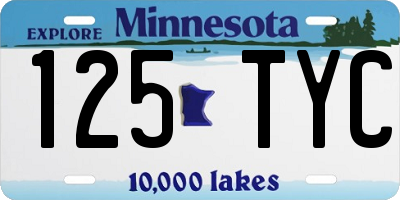 MN license plate 125TYC