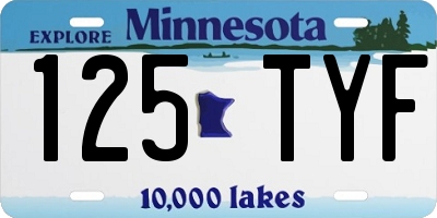 MN license plate 125TYF