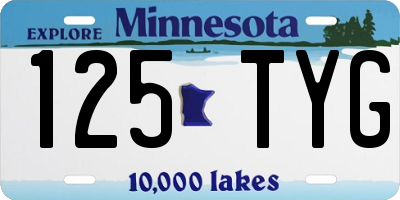 MN license plate 125TYG