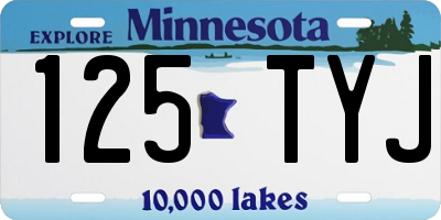 MN license plate 125TYJ