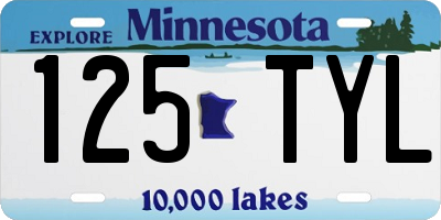 MN license plate 125TYL