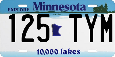 MN license plate 125TYM
