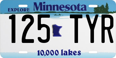 MN license plate 125TYR