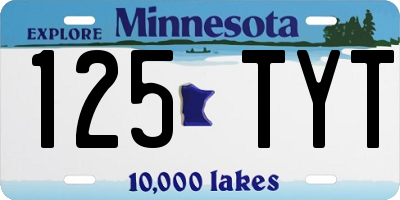 MN license plate 125TYT