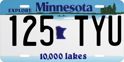 MN license plate 125TYU
