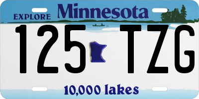 MN license plate 125TZG