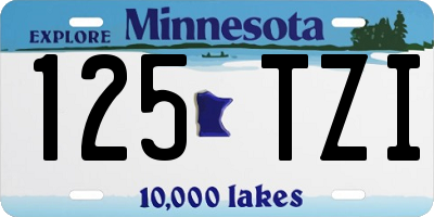 MN license plate 125TZI