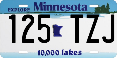 MN license plate 125TZJ