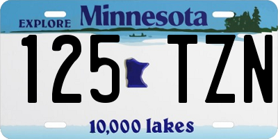 MN license plate 125TZN