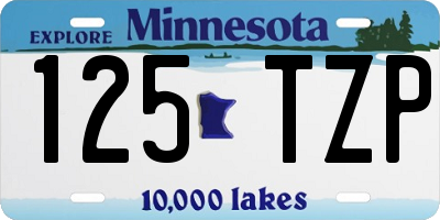 MN license plate 125TZP