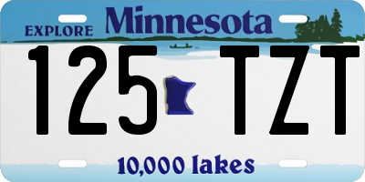 MN license plate 125TZT
