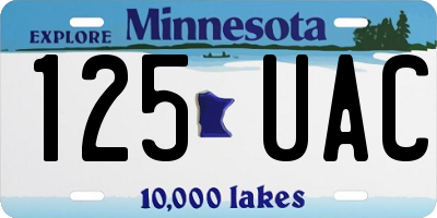 MN license plate 125UAC