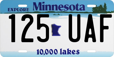 MN license plate 125UAF