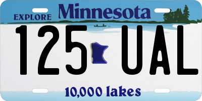 MN license plate 125UAL