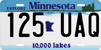 MN license plate 125UAQ