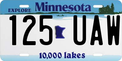 MN license plate 125UAW