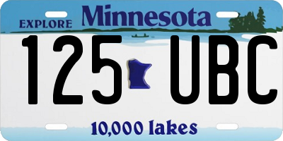 MN license plate 125UBC