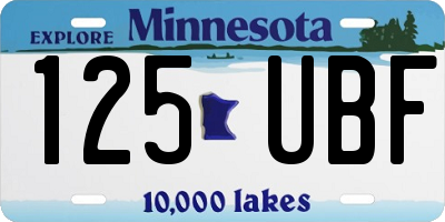 MN license plate 125UBF