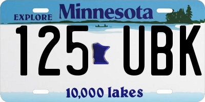 MN license plate 125UBK