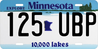 MN license plate 125UBP