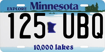 MN license plate 125UBQ