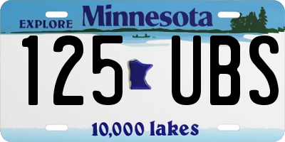 MN license plate 125UBS