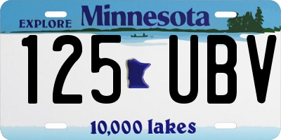 MN license plate 125UBV