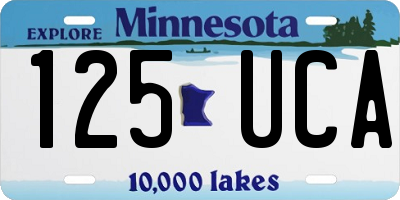 MN license plate 125UCA